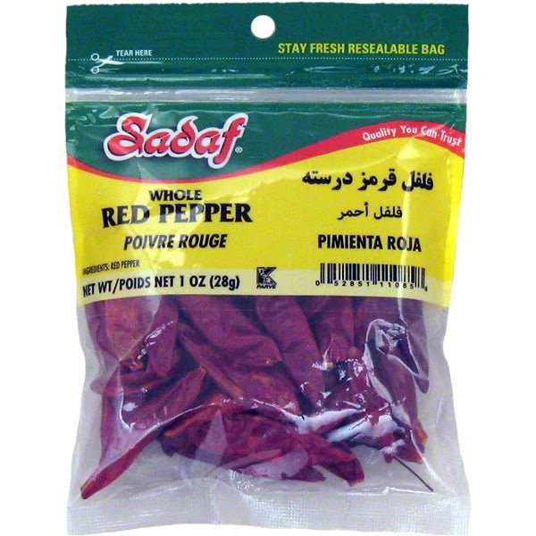 Sadaf Red Pepper Whole Hot 1oz