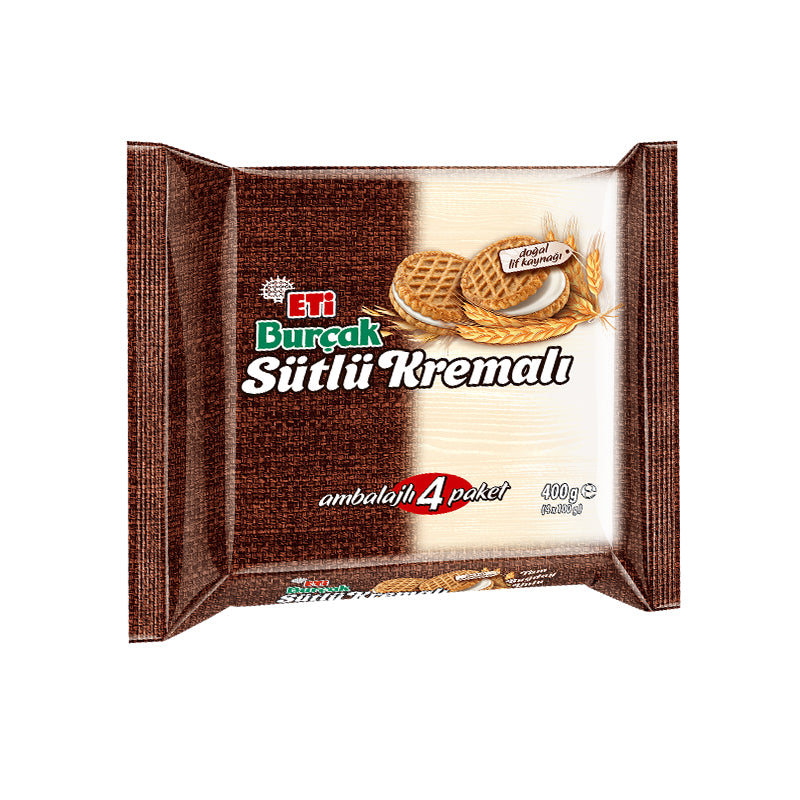Eti Burcak Cookies With Milk Cream 400G
